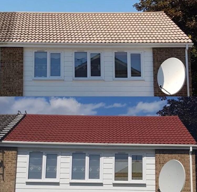 Roof before and after coating